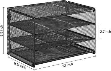 Металевий лоток для листів Samstar, 3-рівневий лоток для документів, настільний органайзер, піднос для столу, чорний. 3 Тварина
