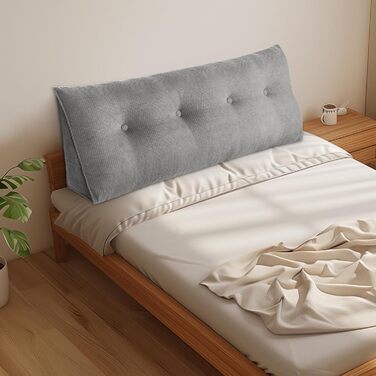 Подушка для читання Supfine для ліжка, подушка для дивана, трикутна клиноподібна подушка, кутова поперекова подушка, позиціонуюча підтримка, з чохлом, що прається (сіра, 140 x 50 x 20 см) сіра 140*50*20 см