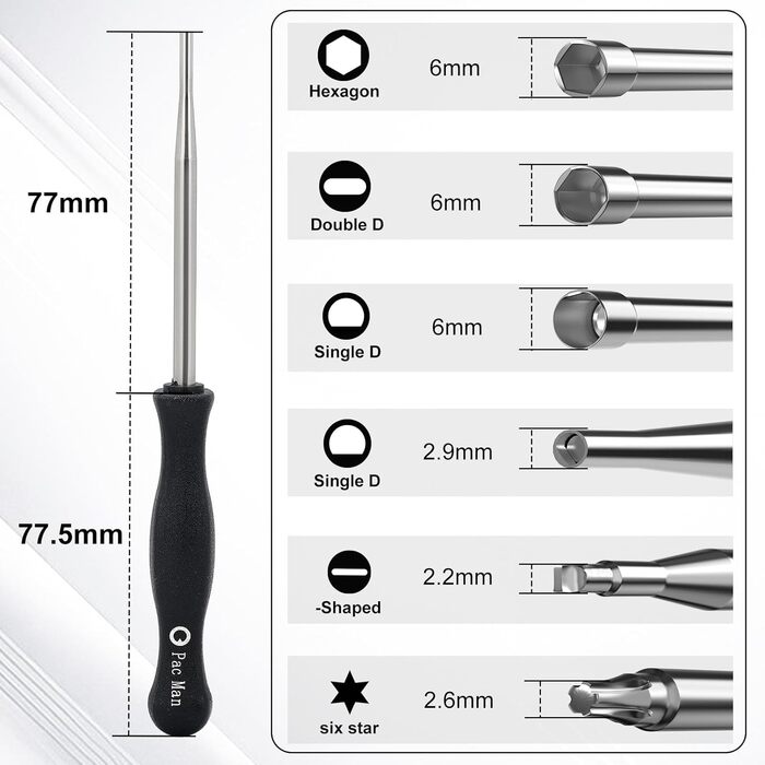 Набір інструментів для налаштування карбюратора (12 шт.) / Викрутки для тюнінгу 2-тактних двигунів (з шліцами Keil, Pac Man, D, подвійна D) для бензопил та тримерів Poulan, Husqvarna, STIHL, ECHO, металеві