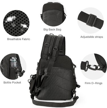 Рюкзак для риболовлі Jueachy, сумка для риболовлі, легка водонепроникна сумка для зберігання риболовлі на відкритому повітрі Тактичні сумки для риболовлі для риболовлі, походів, полювання, риболовлі, рюкзак із тримачами для вудилищ