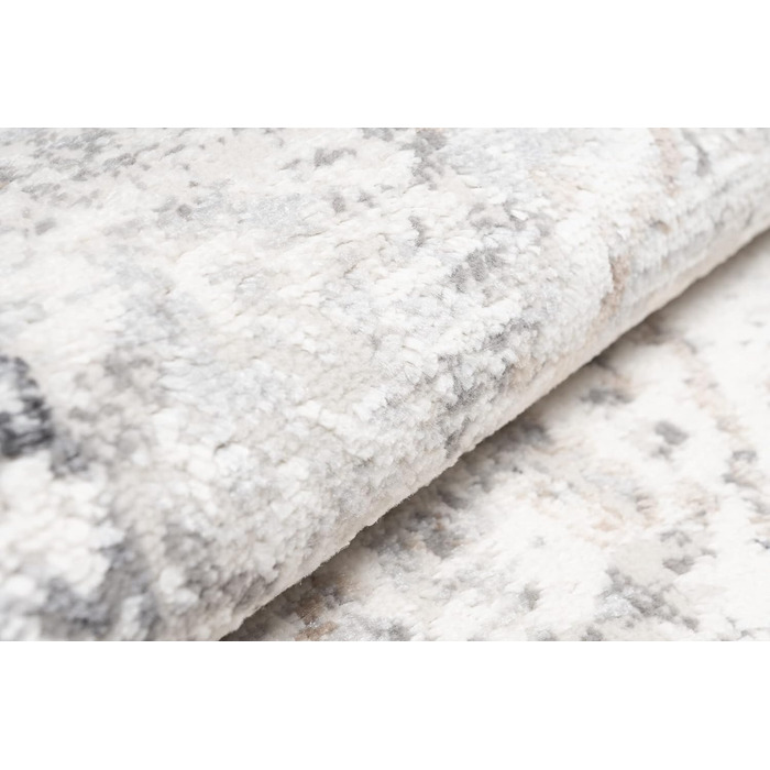 Килим з коротким ворсом Vintage Кремовий Білий Сірий Темно-сірий Дизайн рамки Використано Ефект Розмитий Розмитий Вітальня Спальня