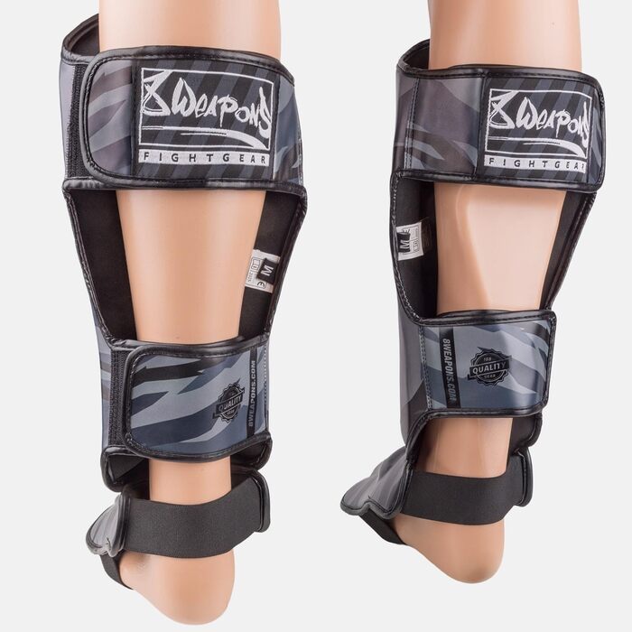 ВИДОВІ ЗБРОЇ Щитки для гомілок Unlimited 2.0, міський камуфляж, для тренувань та змагань, високоякісна синтетична шкіра та ідеальна амортизація, муай-тай, K1, MMA, карате та кікбоксинг XL, 8