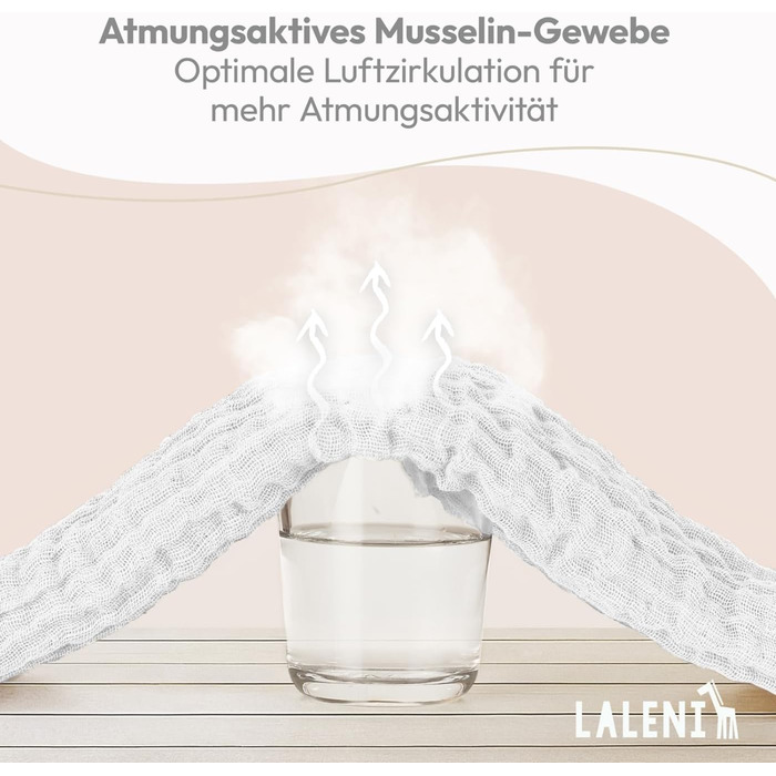 Серветки для відрижки Laleni дитячі в наборі 10 шт. з чистої бавовни - нетоксичні муслінові серветки дитячі 70х70 - поглинаючі мус