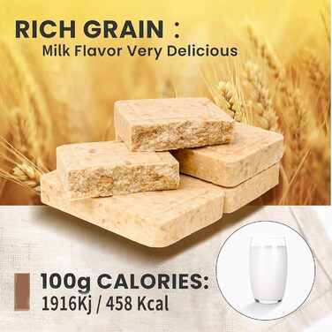 Батончики для екстреної допомоги - таблетки для виживання зі смаком молока, компресоване печиво, термін придатності 20 років, запаси продовольства для екстреної допомоги, запас продовольства для кемпінгу, походів, хуртовини, бляшана коробка, 6 шт., Braune