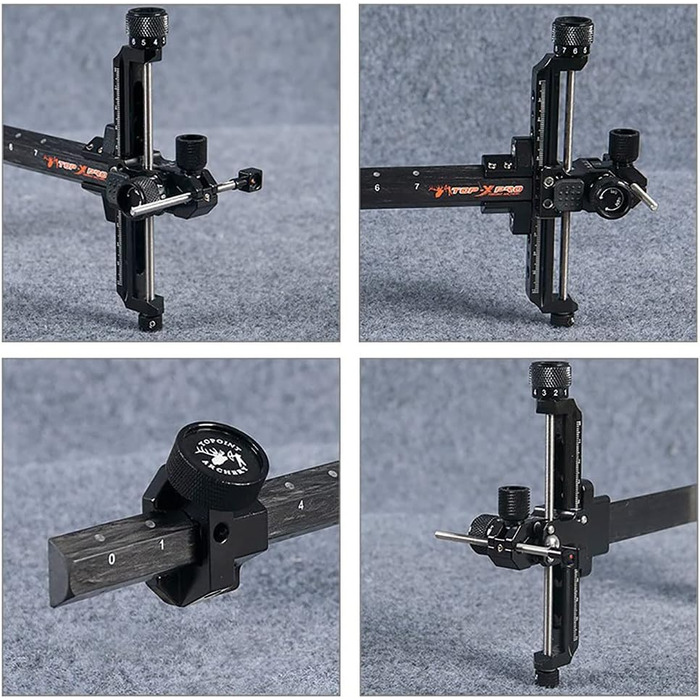 Приціл для рекурсивного лука SURWOLF 9 дюймів – карбонове кріплення, для правшів, червоний