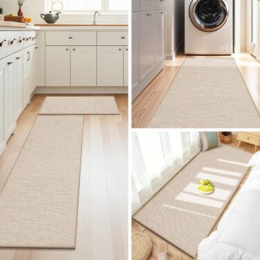 Миючий нековзний кухонний килимок 43x150 см, Нековзний кухонний килимок, Килимок для передпокою, Кухонний килимок, Килими, що миються, для кухні, передпокою, пральні, Бежевий 43 x 150 см (Прямокутний)