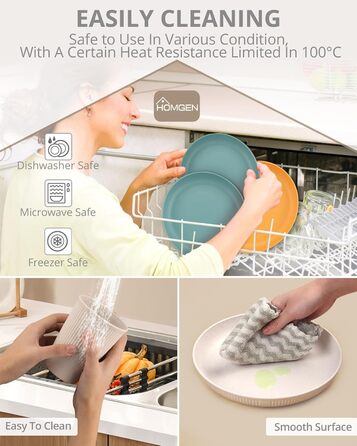 Набір посуду для кемпінгу HOMGEN на 12 осіб пластикові тарілки, миски, чашки та столові прибори для пікніків, відпочинку на природі та грилю (стиль A)