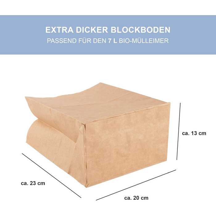 Паперових пакетів для сміття, 7 л, пакети для органічних відходів для контейнерів для органічних відходів, виготовлені з паперу, вологостійкі та стійкі до розриву, паперові пакети 7 л, 100 шт. (1 упаковка), 100