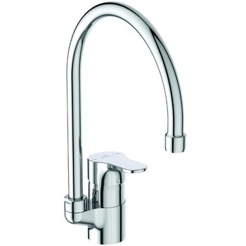 Кухонний змішувач Ideal Standard Cerabase, висота виливу 194 мм, швидкий монтаж, економний витрат води 9 л/хв (3 бар), колір хром (85 x 236 x 334 мм), довжина виливу 200 мм