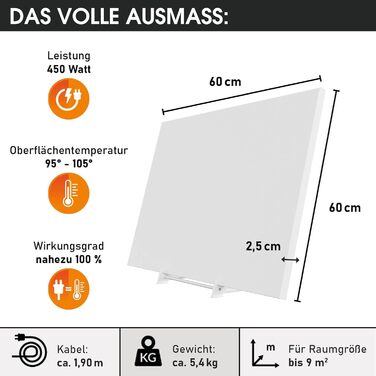 Інфрачервоний обігрівач BRAST 300-1100 Вт Зроблено в Європі У комплекті настінне кріплення, система підставок та ручка Висока ефективність Гнучке використання Ультраплоский дизайн IP 450 450 Вт