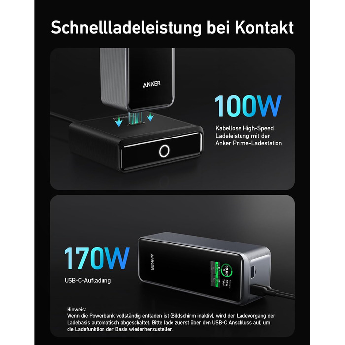 МАг (250 Вт) з зарядною станцією на 100 Вт, 3-портовий павербанк, з додатком, сумісний з MacBook Pro/Air, iPhone 15/14/13 серії, S