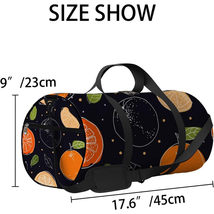 Спортивна сумка для фітнесу, йоги та танців, дорожня сумка для вихідних, помаранчевий принт на чорному фоні, сумка-месенджер для жінок та чоловіків