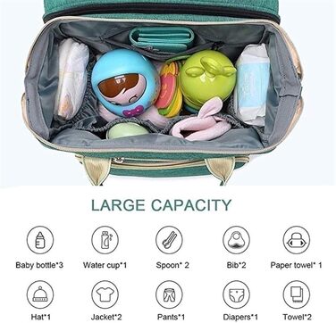 Портативний пеленальний мішок, багатофункціональний водонепроникний рюкзак для підгузників, дитяче ліжечко для подорожей дитяче лі