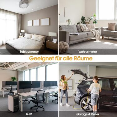 Інфрачервоний окремостоячий обігрівач - 900 Вт - Керування за допомогою застосунку, пульт дистанційного керування та термостат - Електричний обігрівач на ніжках та настінному кріпленні - Окремостоячий обігрівач на колесах - Захист від перегріву - Енергозб