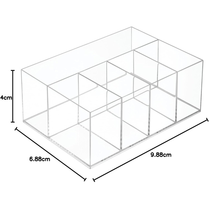 Коробка для зберігання з п'ятьма відділеннями для макіяжу, лаку для нігтів та косметичних засобів ідеальне місце для зберігання макіяжу прозорий Прозорий