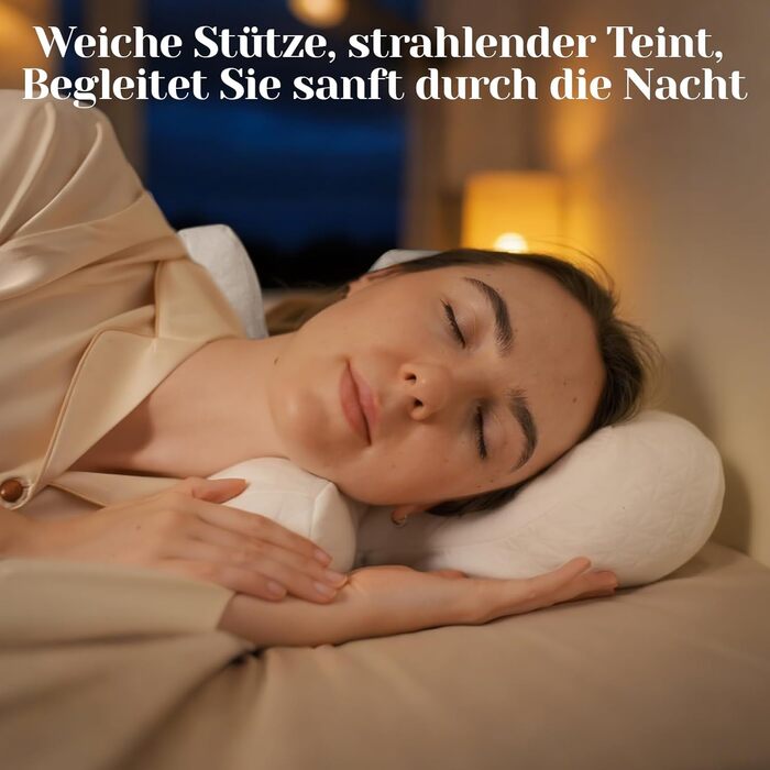 Подушка проти зморшок, косметична подушка для сну на боці, пухова подушка для сну, подушка проти зморшок для старіння, для хірургії очей, для зморшок на обличчі, для підтримки шиї (біла)