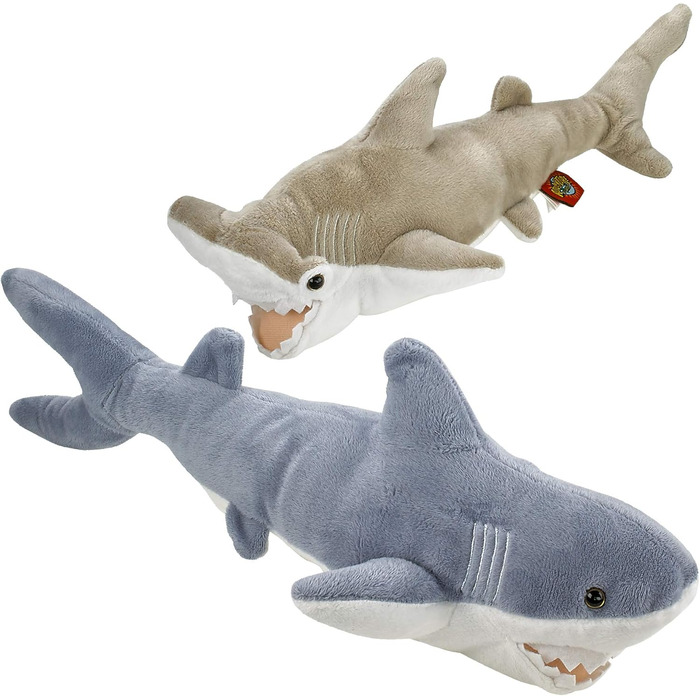 Плюшевий набір акул Bedwina, мако та акула-молот, 35х33 см
