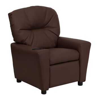 Дитяче крісло Flash Furniture, сучасне, з підсклянником, шкіра, коричнева LeatherSoft