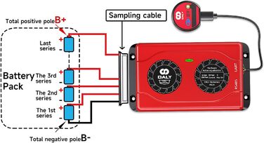 Розумний еквалайзер Daly 16S 1A для балансування групи конденсаторів літій-іонних акумуляторів Lifepo4 LTO, друкованої плати 16S, розумний активний балансувальник 1A