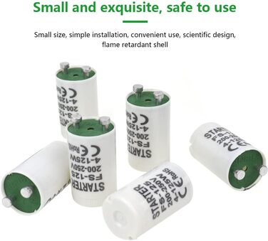 Стартер для люмінесцентних ламп 4-125 Вт стартер longlife 220-240V стартер для люмінесцентної лампи люмінесцентної лампи, 10 шт.