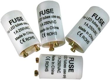 Стартовий міст для світлодіодних трубок T8 Стартерний міст із запобіжниками Світлодіодна люмінесцентна лампа, 4 шт.