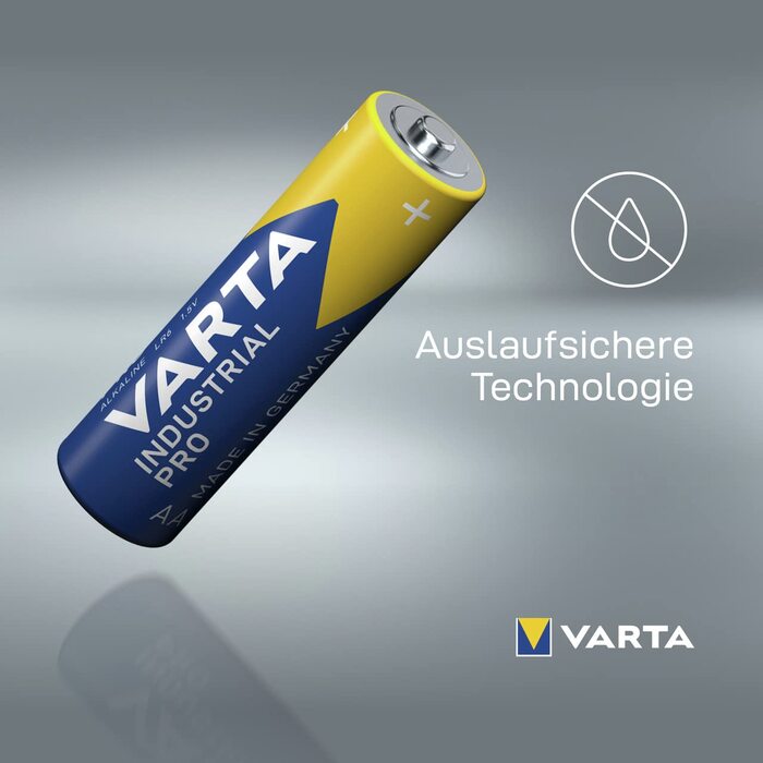 Батарейки VARTA AA, Industrial Pro, лужна батарея, 1,5 В, комплект поставки в екологічно чистій упаковці, виготовлено в Німеччині