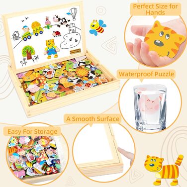 Дерев&39яна іграшка-головоломка COOLJOY, 100 шт., дерев&39яна магнітна головоломка для дівчаток, ферма, шаблони, ігри, подарунок,