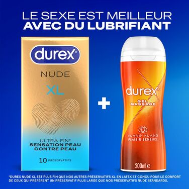 Презервативів для чоловіків, ультратонкі та надзвичайно широкі номінальна ширина 60 мм Nude XL x 10, 10