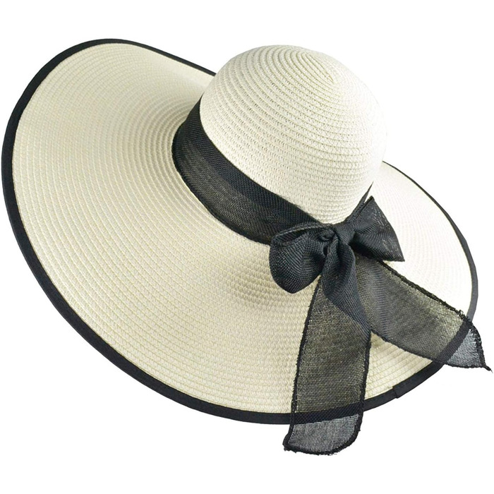 Жіночий широкополий солом&39яний капелюх DRESHOW, складний пляжний сонцезахисний капелюх, UPF 50, один розмір, білий