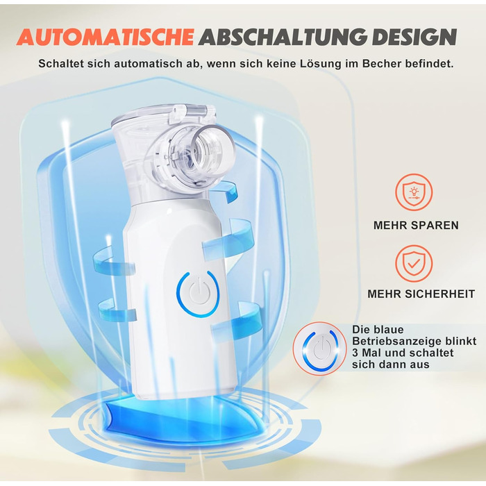 Інгалятор AU YAT для дорослих, портативний інгалятор, що перезаряджається, для дорослих і дітей, безшумний інгалятор для дітей, яскраво-білий