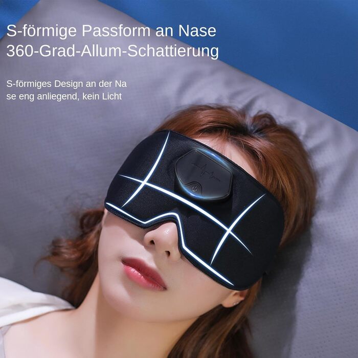 Масажер для голови Nbbwwu Sleep Face Mask, Smart Eye Face Mask для сну Масажер для сухих очей покращує сон, інтелектуальна маска для обличчя, зручна, дихаюча, портативна для