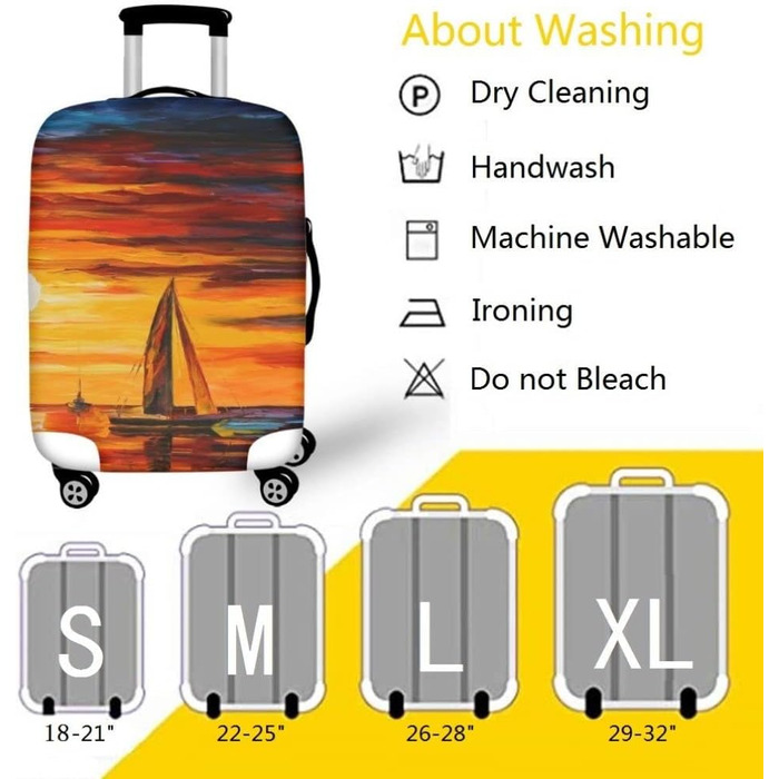 Чохол для валізи з барвистим геометричним принтом еластична захисна обкладинка для багажу (18-32 дюйми), антиподряпний захист для валіз, ідеально підходить для повсякденних подорожей