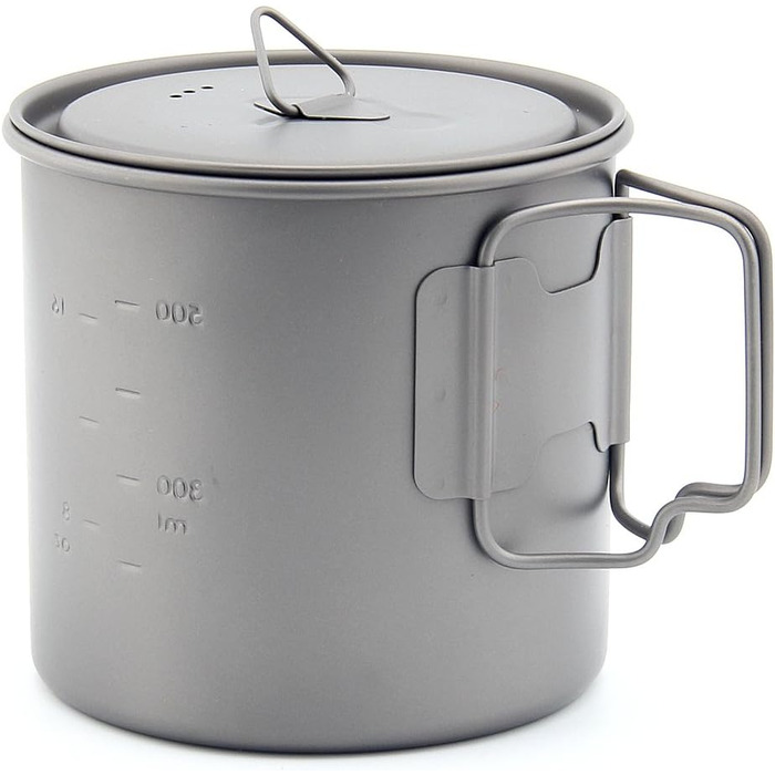 Титанова чашка та титановий горщик TOAKS для кемпінгу на природі 650 мл