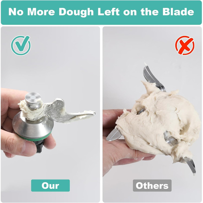 Ніж для тіста Inwee для Thermomix, змінні аксесуари для ножа блендера, що підходять для Thermomix TM6, TM5, TMF, ніж тістоміса з нержавіючої сталі, без залишків тіста та забруднення брудом, швидке очищення ножа для тіста TM5 і TM6