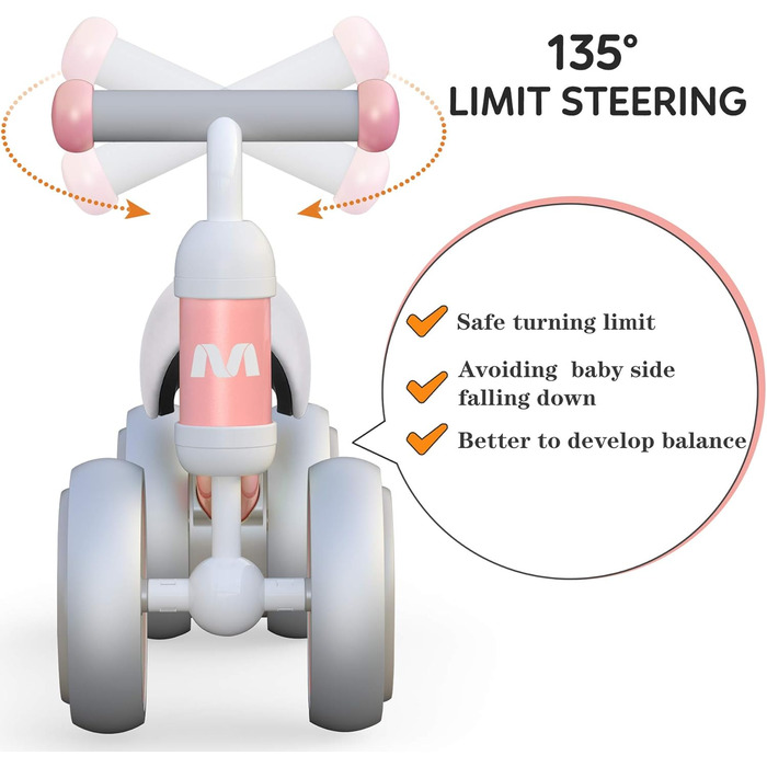 Дитячий баланс велосипед від 1 року баланс велосипед іграшка з 4 колесами для 10-24 місяців дитини, перший баланс велосипед для хл