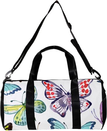 Спортивна сумка, маленька дорожня сумка, сумка для йоги, акварельний принт та метелики, фітнес-сумка для активного відпочинку, ручна поклажа