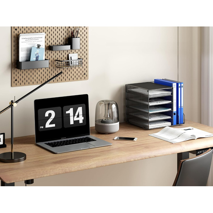 Металевий органайзер для офісного столу EasyPAG A4 із 7 кишеньками, тримач для документів, лоток для файлів, тримач для журналів, лоток для листів, органайзер для паперових журналів, чорний