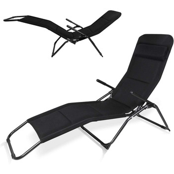 Ваш садовий шезлонг GEAR Lettino 3D, шезлонг для сауни з подушкою, шезлонг із швидковисихаючим 3D-сітчастим чохлом і чохлом для за