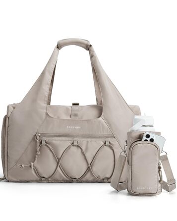 Жіноча спортивна сумка BAGSMART, легка дорожня сумка з відділенням для взуття, сумка для вихідних з відділенням для вологих речей, сумка для тренувань/йоги, колір верблюжий