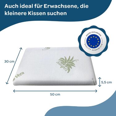Дитяча подушка DOLCI SOGNI з піни з пам'яттю для дитячого ліжечка та ліжечка, дитяча подушка зі знімним чохлом з алое, дитяча поду