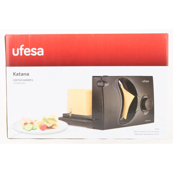 Хліборізка Складний електричний слайсер, ковбасний слайсер, запобіжна ручка, лезо з нержавіючої сталі 170 мм, регулятор товщини від 0 до 15 мм, 150 Вт, 0918 Katana