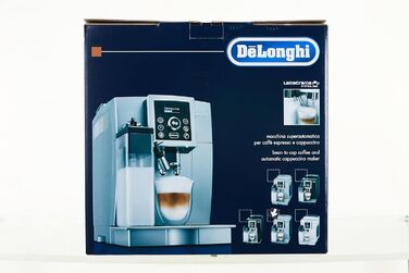 Повністю автоматична кавоварка (тиск 15 бар, автоматична система капучино, знімний резервуар для води 1,8 л, LCD панель, автоматичне очищення) сріблястий/чорний Кавоварка з удосконаленою молочною системою, 23.460.SB