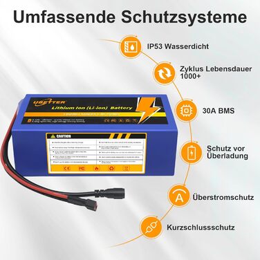Літієва батарея для електровелосипеда 36V 48V, акумулятор для електричного велосипеда, акумулятор для електричного велосипеда 10AH 14AH 20AH із зарядним пристроєм 2A для двигуна електричного велосипеда та скутера потужністю 0-1000 Вт 36V 14AH