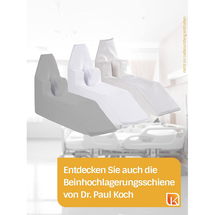 Д-р Пауль Кох - Пінопластова стабілізуюча шина для ноги - Включає білий бавовняний чохол - Бічні краї для фіксації ноги - 75x30 см
