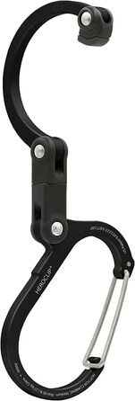 Карабін Gear AID HEROCLIP для спорядження та гачка (середній) для кемпінгу, походів та організації гаража, розмір M, чорний
