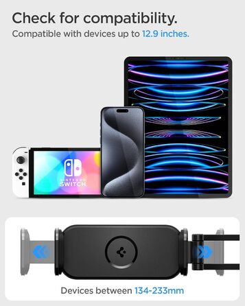 Універсальний тримач для планшета Spigen OneTap автомобільний, висувне кріплення на підголівник автомобіля, поворот на 360 для iPa