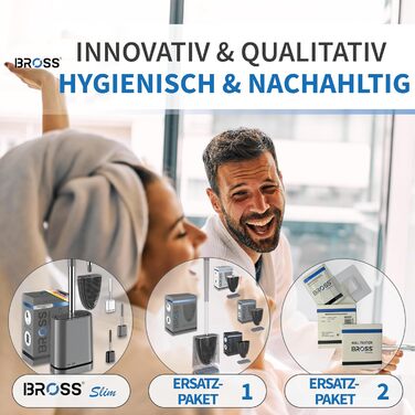 Щітка для унітазу BROSS силіконова - Запатентована щітка для унітазу - Щітка для унітазу сіра - Щітка для унітазу та тримач для ун