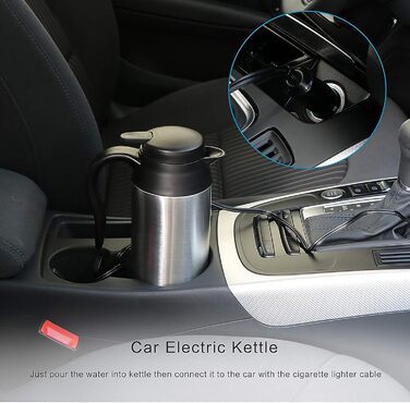 Мл дорожній чайник, автомобільний чайник з нержавіючої сталі 12В прикурювач дорожній чайник електричний чайник для гарячої води ка