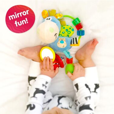 Плюшева гримуча конячка, розвиваюча іграшка, від 3 місяців, без бісфенолу А, Playgro Toy Box Horse Clip-Clap, синій/кольоровий, 40