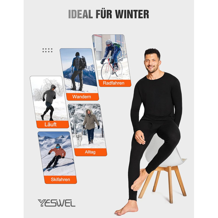 Чоловічий комплект білизни зі 100 мериносової вовни, м&39яка зимова термобілизна, тепла лижна білизна з мериносової вовни, сорочка з довгими рукавами та штани (розміри M-XXL) XL 250 г/м Чорний